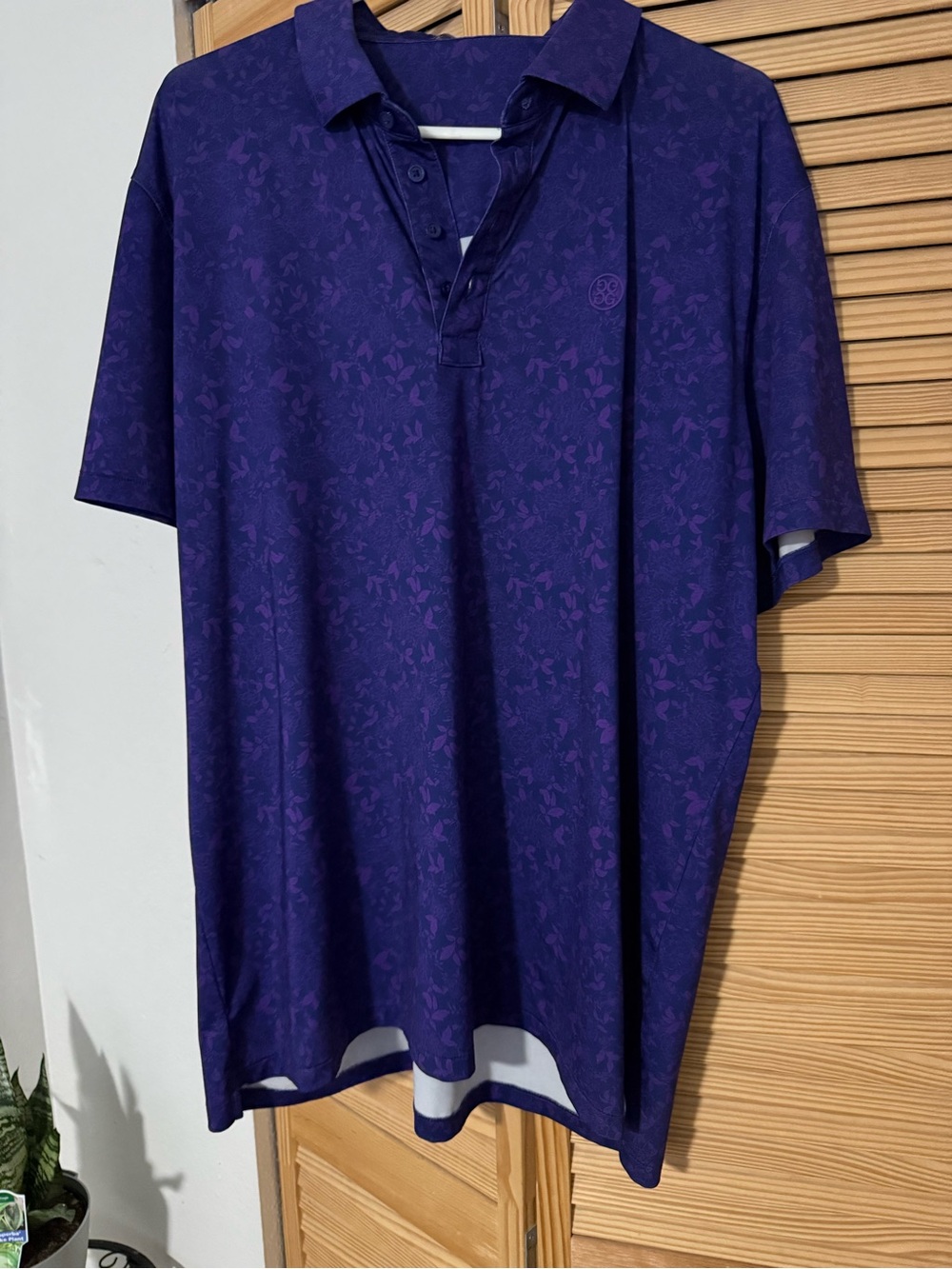 G/FORE Purple Floral-Print Polo -Aria Hotel